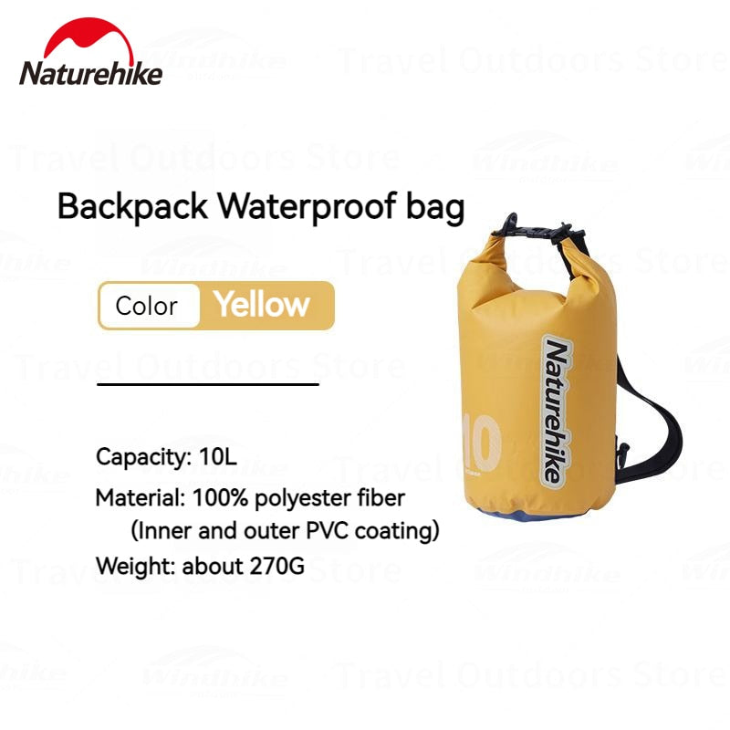 Naturehike 10L 15L 25L Portable Heavy Duty Outdoor Bag IPX6 Waterproof Backpack Ultralight Bag 500D PVC Coating Wet And Dry Separation Fishing Snorkeling Swimming Ocean Pack Beach Drifting Original Camping Equipment