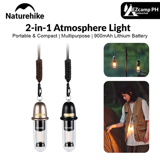 Naturehike 2-in-1 Atmosphere Light Portable Ultralight Ambient Lighting Lamps Light Outdoor Equipment Waterproof IPX4 Usage UP To 3-8H Type-C Charge Camping Hiking Picnic Travel Original Nature Hike