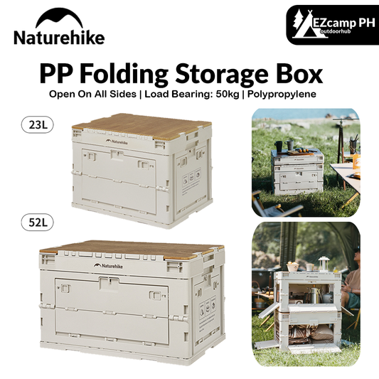 Naturehike PP Folding Storage Box Outdoor Camping Travel Large Box Equipment Portable Multifunctional Car Trunk Storage Cabinet With Table Board