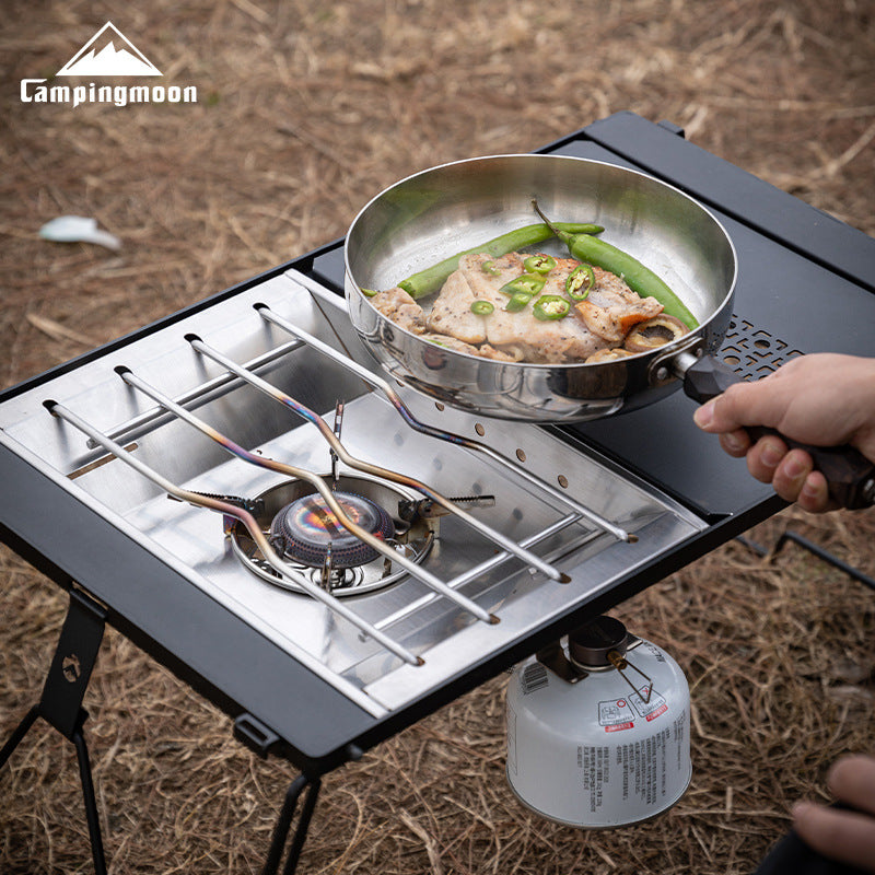 Campingmoon CK-25PG Korean Style IGT Rack Stainless Steel Windproof Butane Stove Plate Camping Table