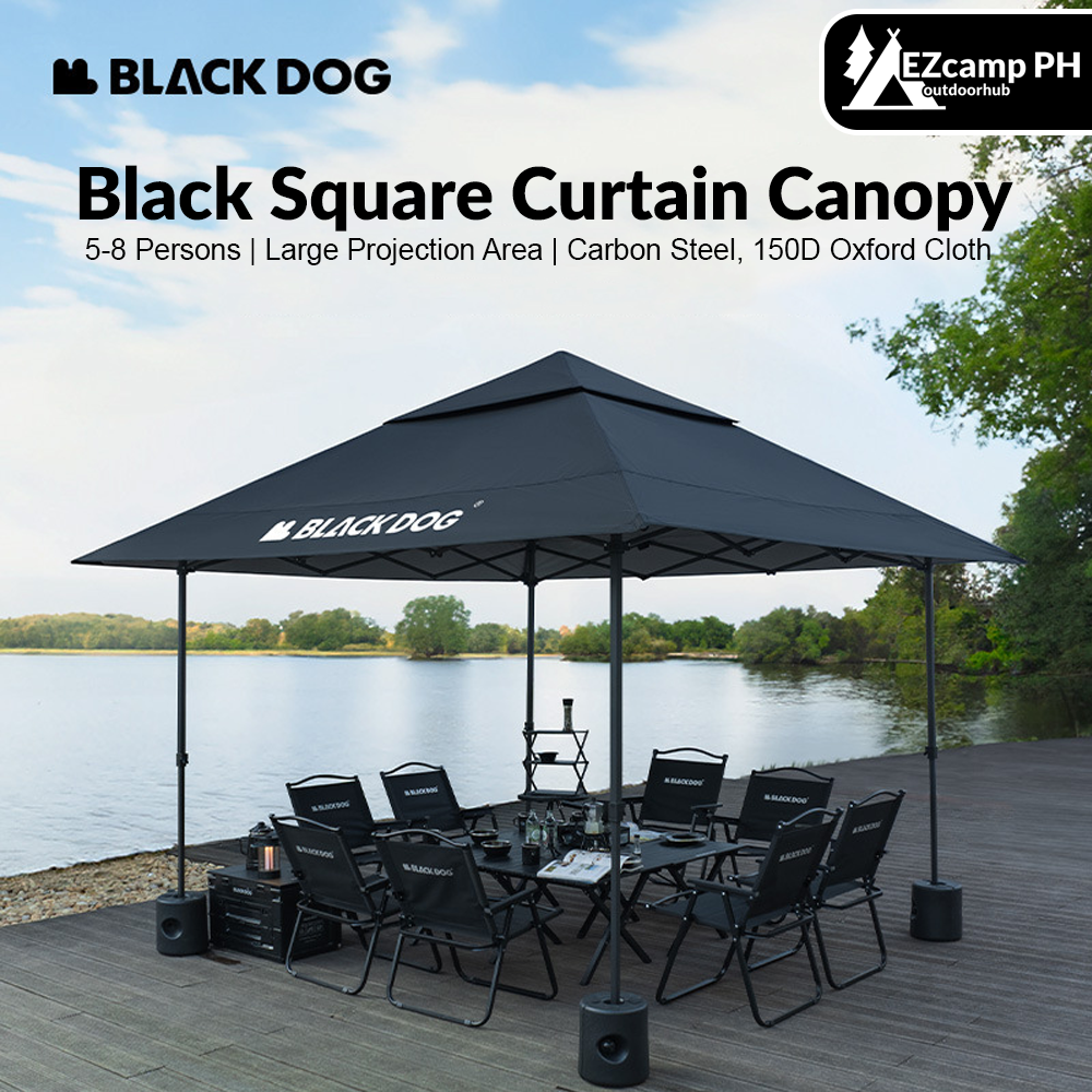 BLACKDOG Black Square Curtain Canopy Awning Tent Pergola Folding Stall 4 Season Sun Shelter Umbrella Protection Terrance Balcony Waterproof Tarp