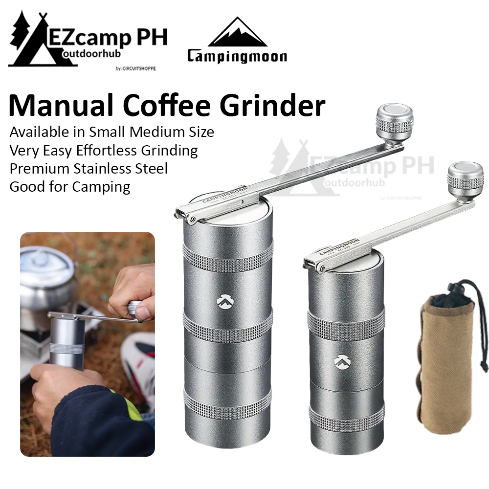 CAMPINGMOON Premium Manual Coffee Bean Grinder Stainless Steel Camping Outdoor Portable Hand Crank Coffee Grounds Maker Grinding Mill CC-115 CC-152