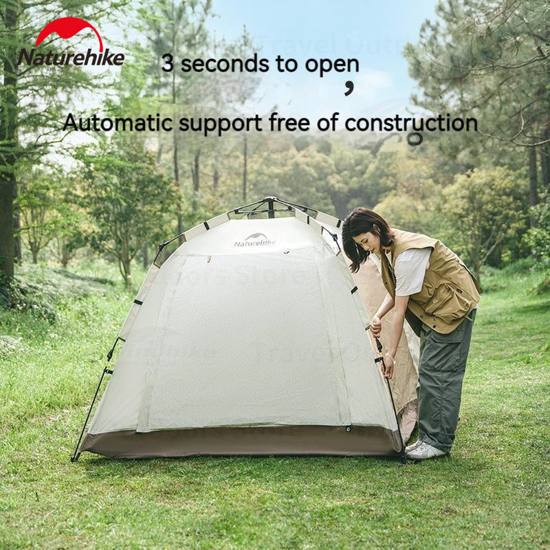 Naturehike Ango Picnic Quick Opening Tent 3-4 Persons Portable Automatic Easy to Set Up Large Space Luxury Sunshade Family Camping Outdoor Hiking Outing Highly Durable Rainproof Canopy Tent Original Nature Hike