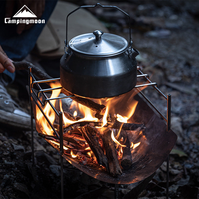 Campingmoon SOLO-A4 Portable Fire Pit Camping Bonfire BBQ Grill Stainless Steel Firewood Burner