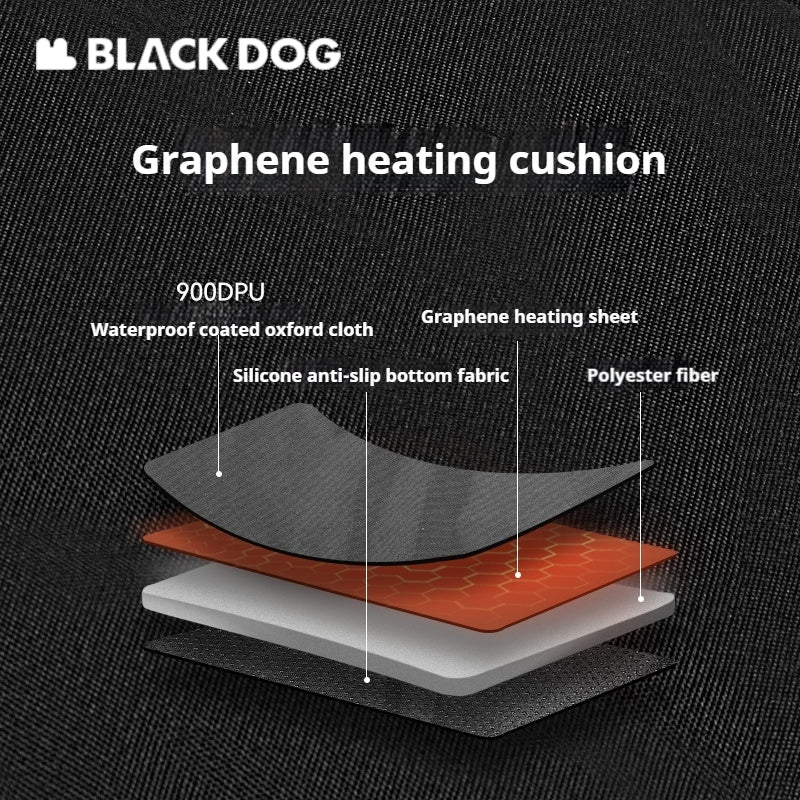 BLACKDOG Heating Seat Cushion Camping Chair Winter Warmer Mat Heating Cushion Four Adjustable Temperature Control 900D Electric Pad Chair Cover