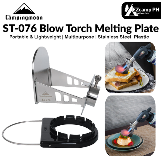 Campingmoon ST-076 Blow Torch Melting Plate Portable Lightweight With Stabilizer For Standard Nozzle Type Butane Fuel Gas Canister Barbecue Plate Stable Stand Camping Hiking Cooking Baking Picnic Beach Travel Heavy Duty Original Camping Moon