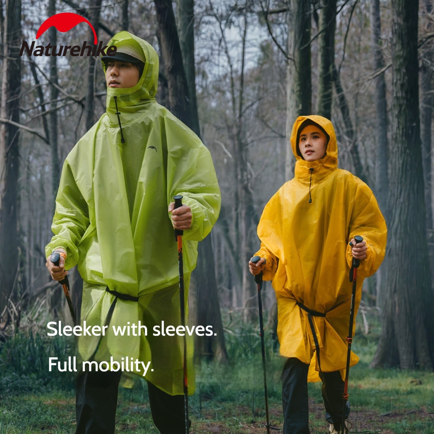 Naturehike Lightweight Poncho Raincoat Portable Foldable Unisex Sleeve Design Waterproof Outdoor Camping Hiking Cycling Travel Mountaineering