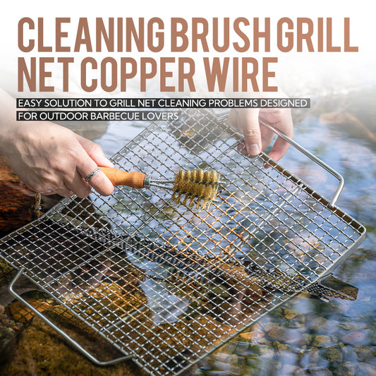 Campingmoon SJ-16 Copper Brush Grill Net Cleaning Tool Outdoor Camping Charcoal BBQ Grill Mesh Heavy Duty Cleaner Camping Moon