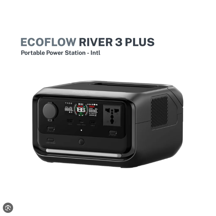 Ecoflow River 3 Plus Power Station Portable Lightweight Charging 80% In 1 Hour 600W Up To 1200W With X-Boost Battery Backup Energy Storage