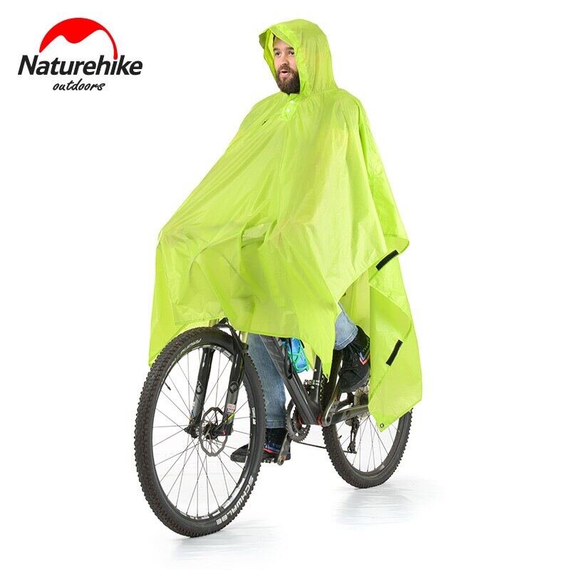 Naturehike Outdoor Raincoat 3 in 1 Multifunction Rain Coat 20D 210T Poncho Waterproof Portable Mat Tarp Canopy Tent Hiking Biking Travel Camping