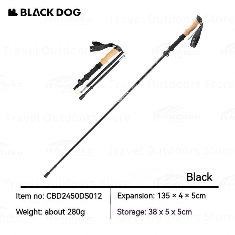 Blackdog Aluminum Alloy Trekking Pole Portable Ultralight Foldable Mountaineering Stick Foldable Climbing Walking Stick Adjustable Telescopic Camping Outdoor