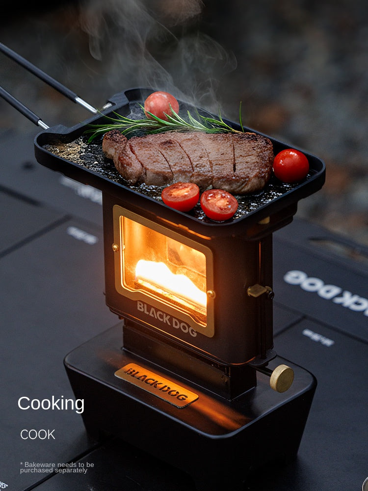 Blackdog CHAKRA Black Kerosene Lamp Multifunctional Stainless Steel Mini Tabletop Cooking Stove Aesthetic Vintage Style Outdoor Table Lantern Heater