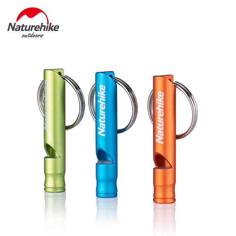 Naturehike Portable Aluminum Alloy Emergency Survival Whistle Hanging Keychain Short and Long Key Chain Pito Camping Outdoor Hiking Mountaineering