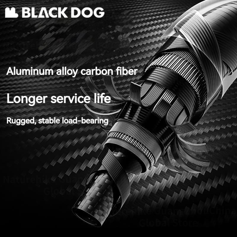 Blackdog Carbon Mountaineering Stick Portable Lightweight Aluminum Carbon Walking Sticks Trekking Pole Telescopic Hiking Canes Adjustable 3-Section Collapsible Staff