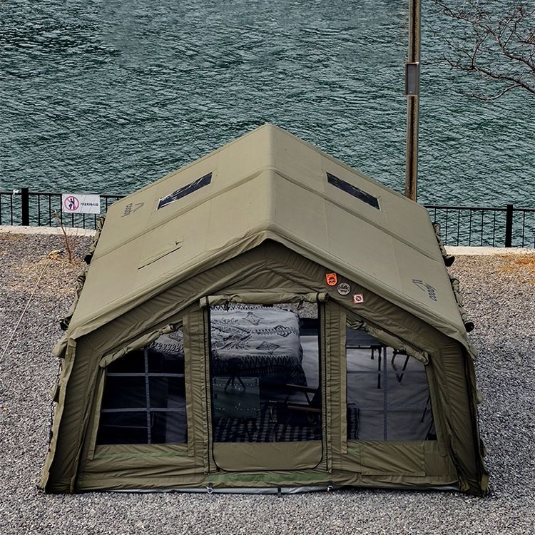 Coody FAMILIA AIR 17.2 Premium Cabin Inflatable Tent 6-8 Persons Extra Large 17.2m² Interior Space Waterproof Blended Cotton Black Vinyl Coated