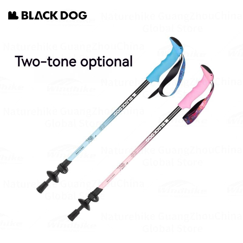 BLACKDOG by Naturehike Trekking Poles for Kids Aluminum Alloy 65-105cm Telescopic 194g Ultralight Walking Trek Stick Rod for Climbing Hiking Children Outdoor Camping Girl Boy Black Dog Nature Hike