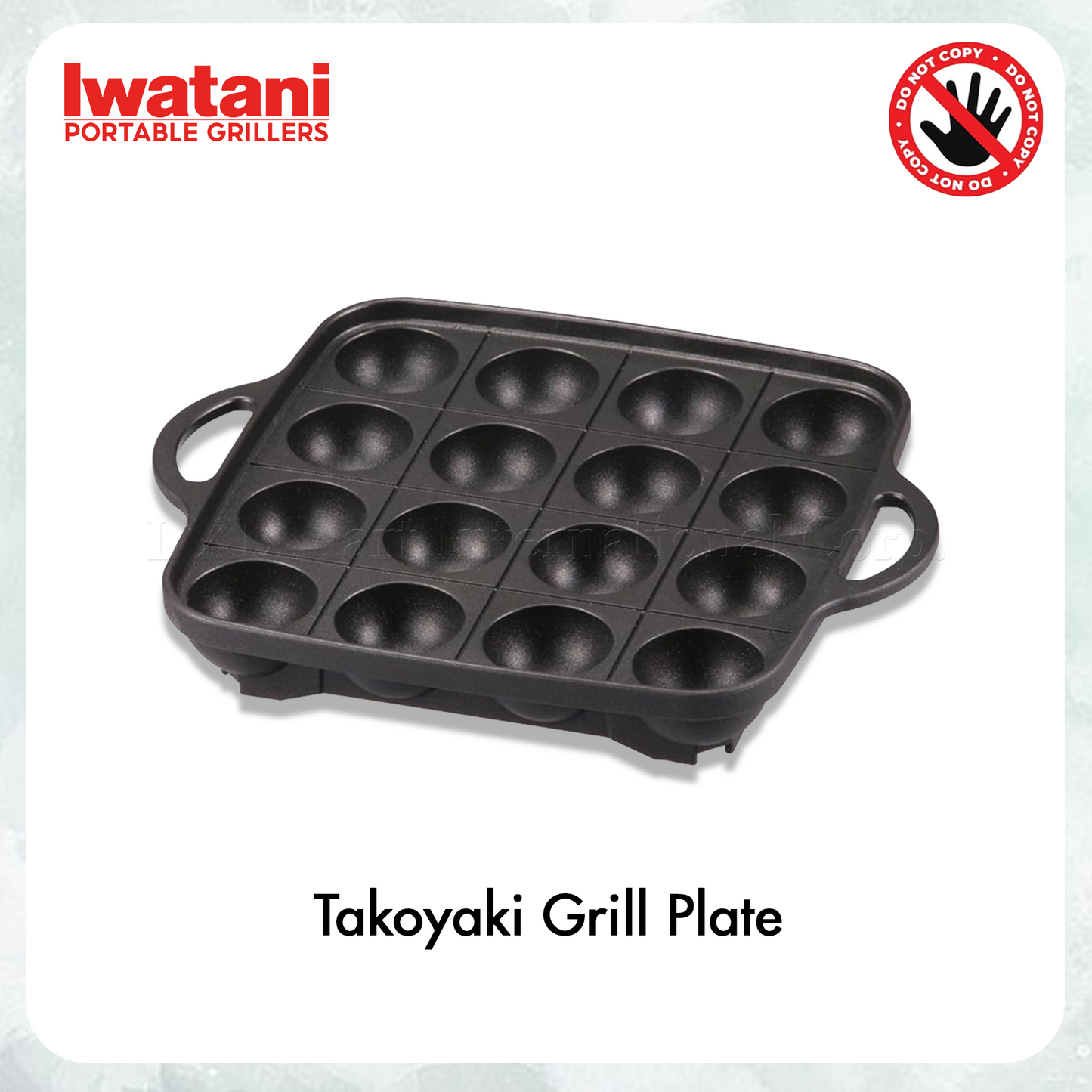 Iwatani CB-A-TKP Takoyaki Grill Plate 16 Holes Thick Aluminum Alloy Material Non-Stick Coated Surface Patented Modern Cookware Indentation Stopper-Structured Legs