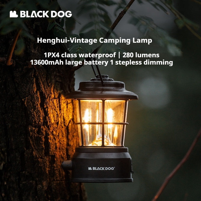 Blackdog Retro Mini Camping Light Portable Lightweight Rechargeable Lamp Waterproof 3600mAH Battery LED Atmosphere Stepless Dimming Hanging Lantern