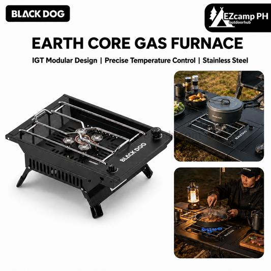 BLACKDOG EARTH CORE Gas Furnace Portable IGT Modular Stainless Steel Camping Stove With Precise Flame Control Outdoor Cooking Kitchenware
