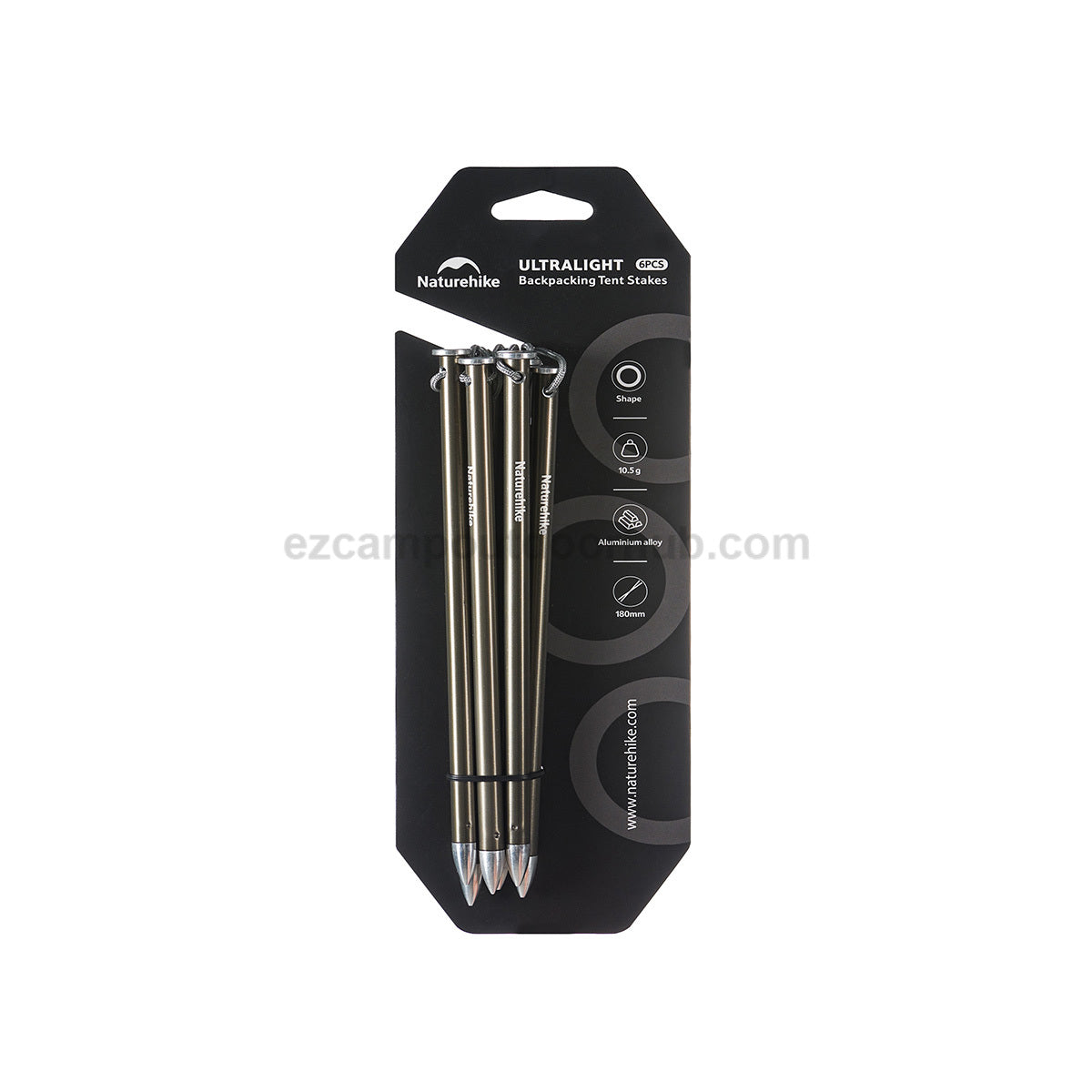 Naturehike 6Pcs Tent Stakes Pegs Portable Aluminum Alloy Camping Tent Stakes Shelter Nail Durable Impact Resistant Outdoor Camping Hiking Accessories