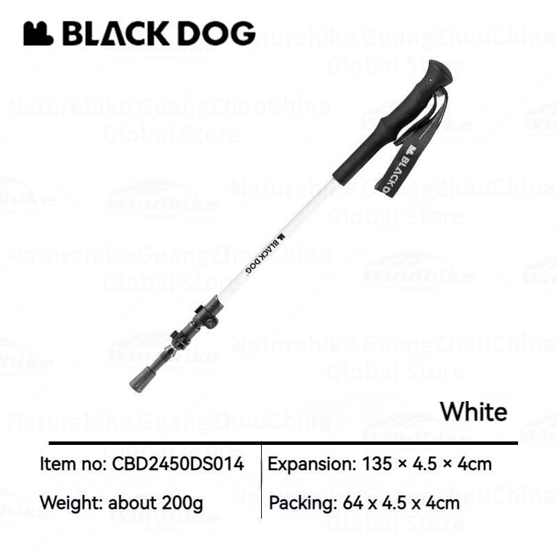 Blackdog Carbon Mountaineering Stick Portable Lightweight Aluminum Carbon Walking Sticks Trekking Pole Telescopic Hiking Canes Adjustable 3-Section Collapsible Staff