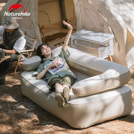 Naturehike TPU Air Inflatable Sofa Removable Backrest Camping Bed Inflatable Outdoor Mattress Portable Ultralight 200kg Max Multifunction Relax Chair