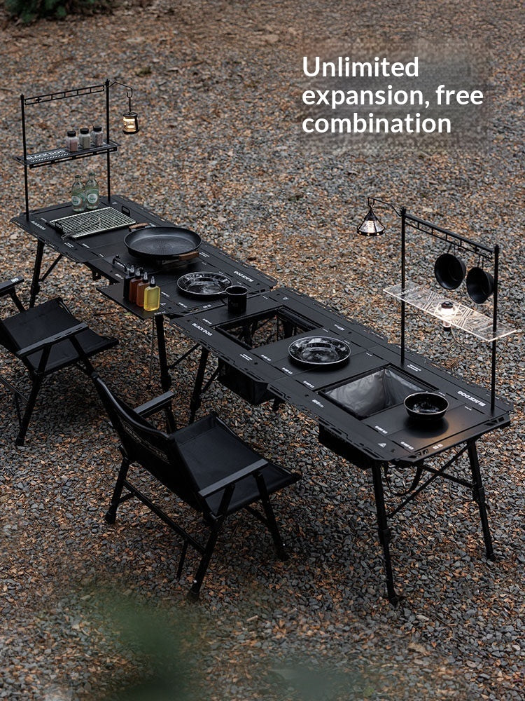 Blackdog MOVES IGT Extended Table Portable Foldable Multifunctional Tactical Modular Integrated Grill Table 5-Unit Unlimited Expansion Outdoor Camping
