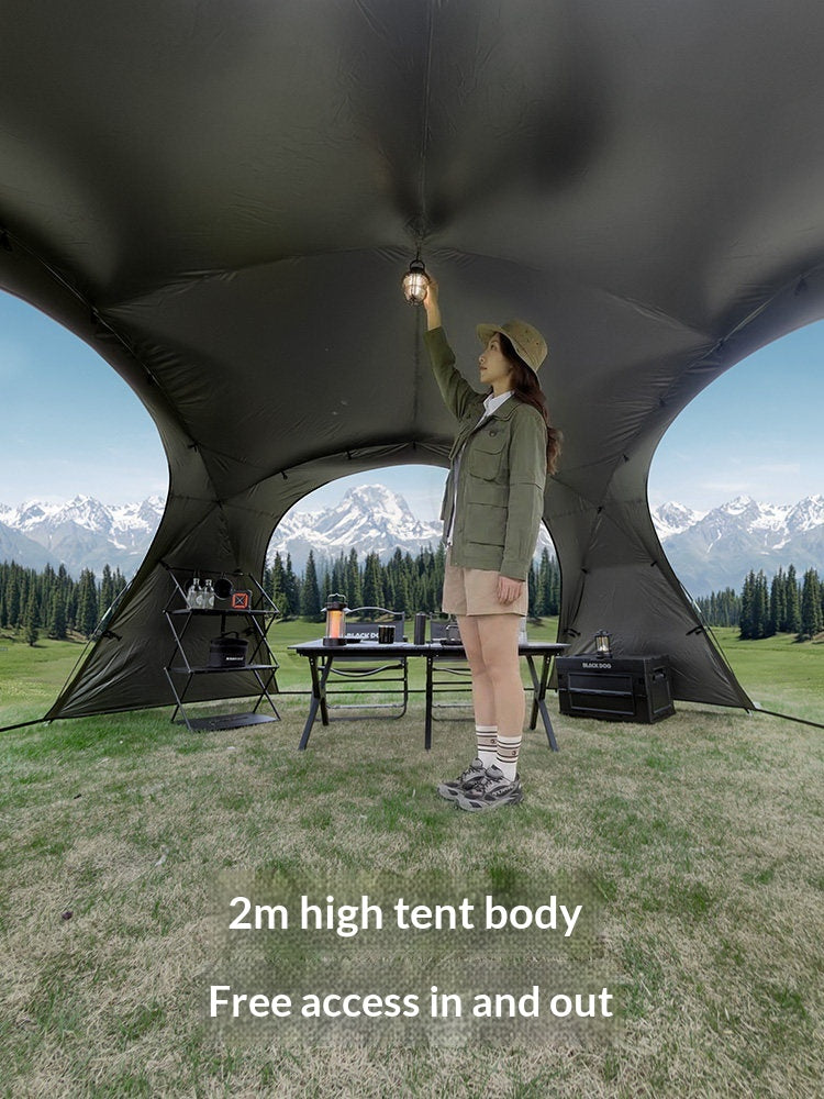 Blackdog WONDERLAND BASE Dome Modular Tent 12m² Large Space Outdoor Living Area Tarp Canopy Shelter Black Vinyl Coated Sunscreen Waterproof PU2000
