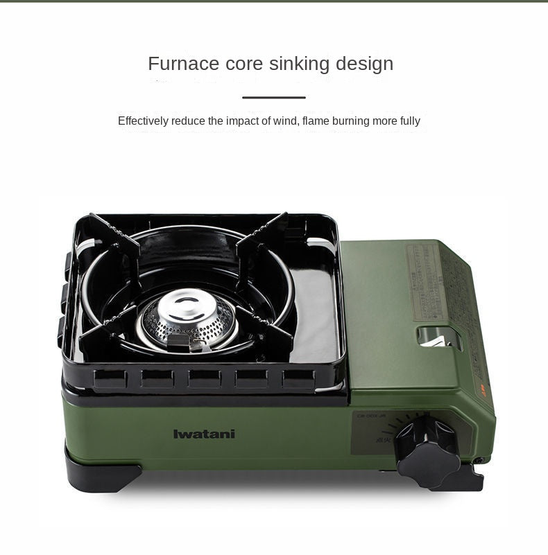 Iwatani Tough Maru Jr. Outdoor Stove Portable Butane Canister Cassette Stove With Double Integrated Windshield And Storage Case Made in Japan Jr Junior