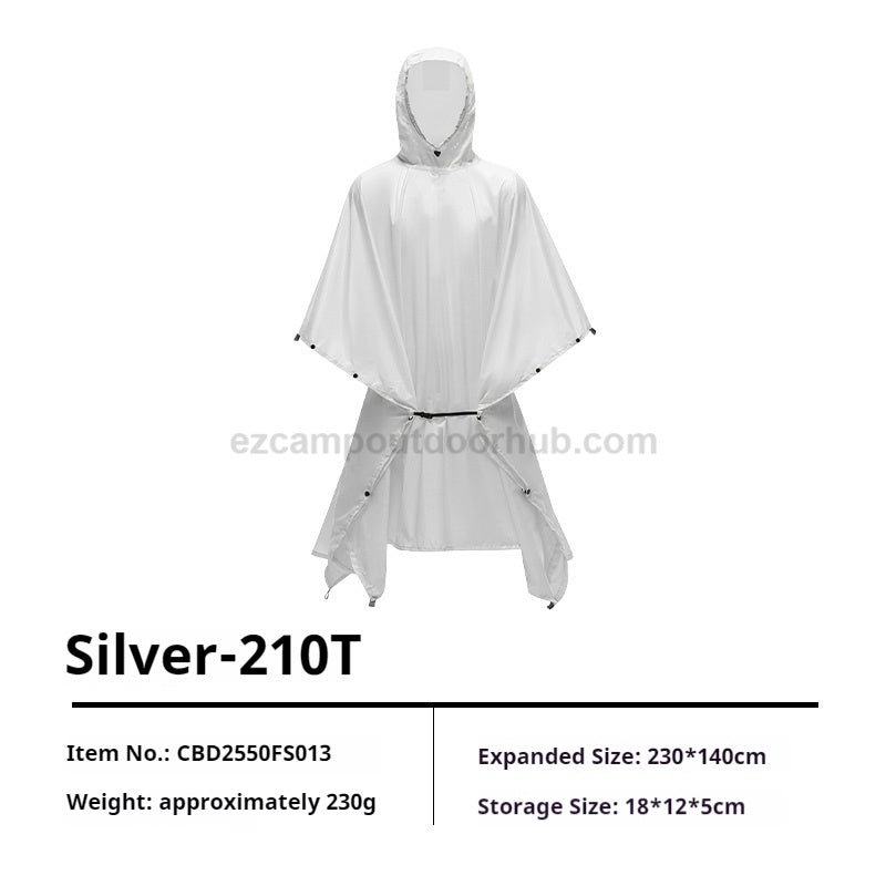 BLACKDOG Explorer 3 In 1 Tactical Raincoat Unisex Hooded Sleeve Waterproof Rain Poncho Cycling Rain Cover Camping Outdoor Mountaineering Rainwear