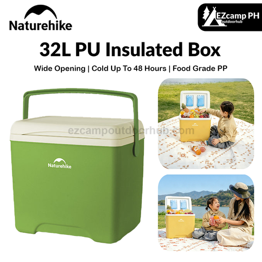 Naturehike 32L PU Insulated Box Portable Food-Grade Large-Capacity Cooler Chest Cold And Hot Up To 48H Food Drinks Ice Outdoor Camping