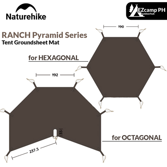 Naturehike Tent Groundsheet for RANCH Series Pyramid Tent HEXAGONAL and OCTAGONAL Ground Mat Sheet Hexagon Octagon Camping Tent Polyester Bottom Pad