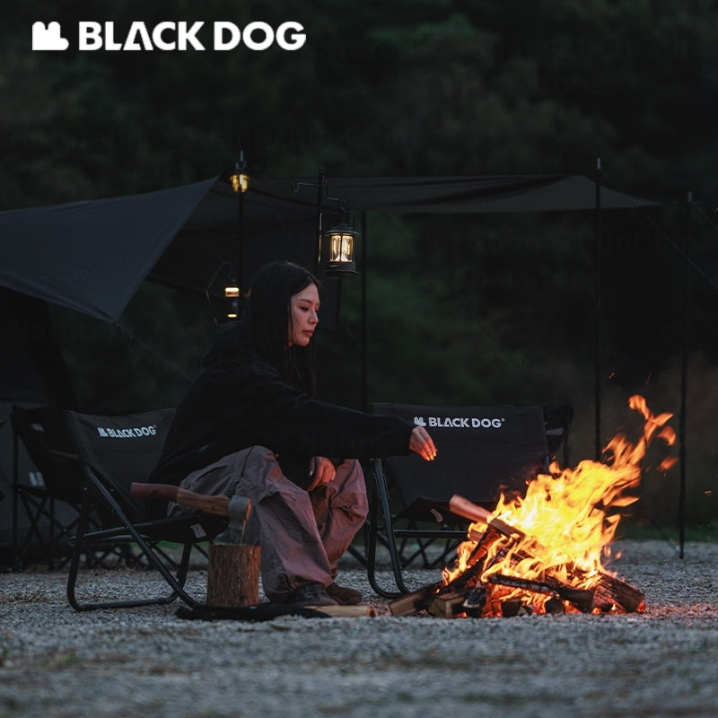 Blackdog Camping Folding Chair Portable Lightweight Moon Chair Lounger 600D Double Layer Oxford Cloth Carbon Steel Fishing Bonfire Beach Chair Outdoor