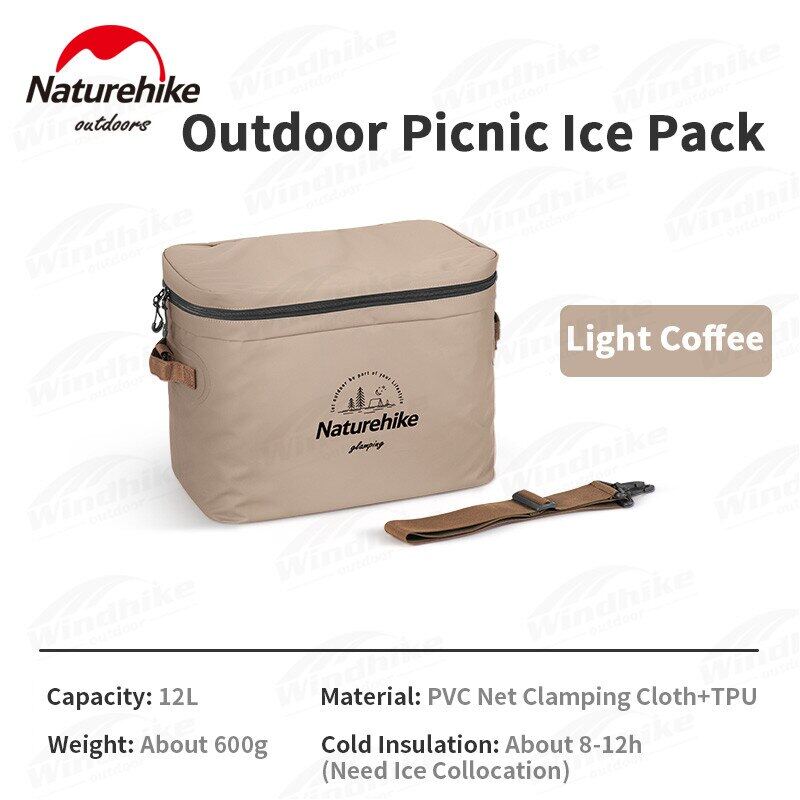 Naturehike Outdoor Picnic Ice Pack 12L 20L Big Capacity PVC Thermal Insulation Cooler 800g Portable Ultralight Travel Camping Food Drink Storage Bag