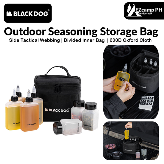 BLACKDOG Outdoor Seasoning Storage Bag Portable Condiment Bottle Set Outdoor Picnic Camping BBQ Jar Spice Container Organizer Kit 600D Oxford Cloth