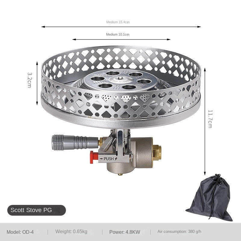 Campingmoon IGT Korean Style Double Burner Stove Top 2 Unit IGT Size Integrated Grill Table Rack Dual Stainless Steel Butane Gas Stove Windproof
