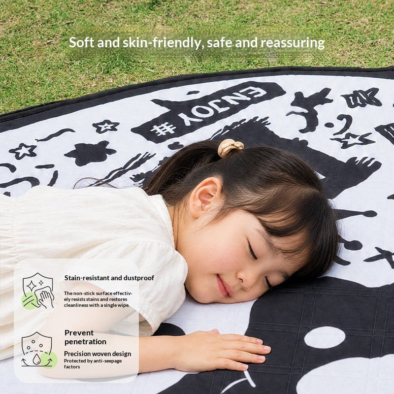 BLACKDOG DOGGY Ultrasonic Picnic Mat Portable Foldable Oversized Mattress Ground Pad Moisture Barrier Skin Friendly Machine Washable Outdoor Camping