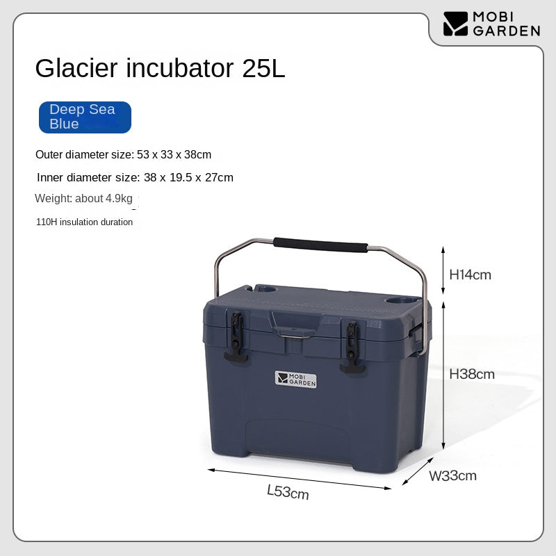 Mobi Garden GLACIER Incubator Cooler Series Multipurpose Storage Box 16/25/36/50/75L Capacities Up To 120H Hot & Cold Insulated Preservation Rotomolded Ice Drink Bucket