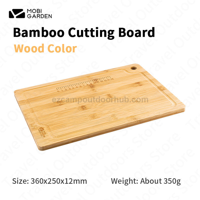 MOBI GARDEN Bamboo Cutting Board Portable Lightweight Multifunctional Solid Wood 12cm Thick Field Kitchen Outdoor Picnic Kitchenware Accessories