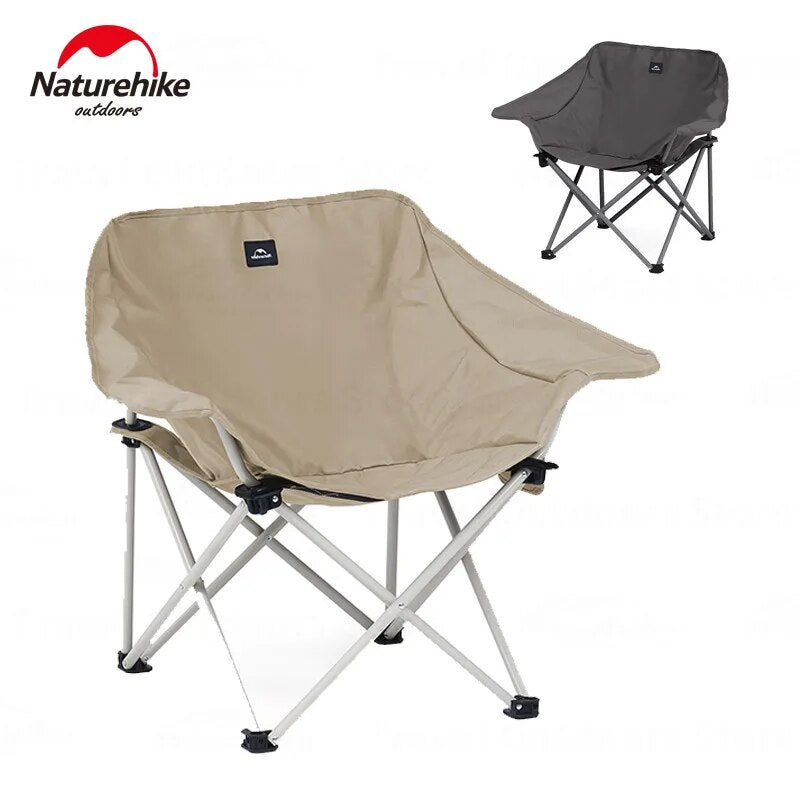 Naturehike Armrest Folding Moon Chair Outdoor Camping Ultralight Portable Relax Seat up to 110kg X Shape Stable Steel Frame Oxford Heavy Duty Foldable Nature Hike