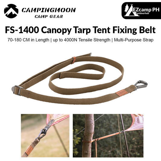 CAMPINGMOON FS-1400 Awning Canopy Tent Fixing Tree Wind Belt Rope Strap Outdoor Camping Tarp Accessories High Tensile Strength Windproof Multi-Purpose Harness Tent Equipment Camping Moon