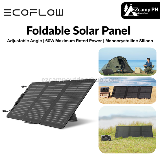 Ecoflow Foldable Solar Panel 60W Rated Power Flexible With High Efficiency Solar Modules IP68 Waterproofing Off-Grid Solar Panel Kits PV Charging Power Kits