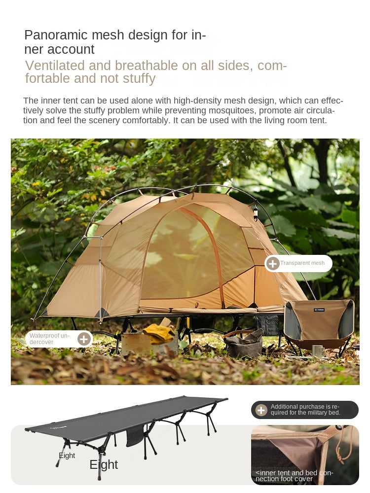 Vidalido Floating Island PLUS Bed Tent Double Layer Off The Ground Single Cot Bed Tent For 1 Person Waterproof Mosquito Repellent Field Folding Bed