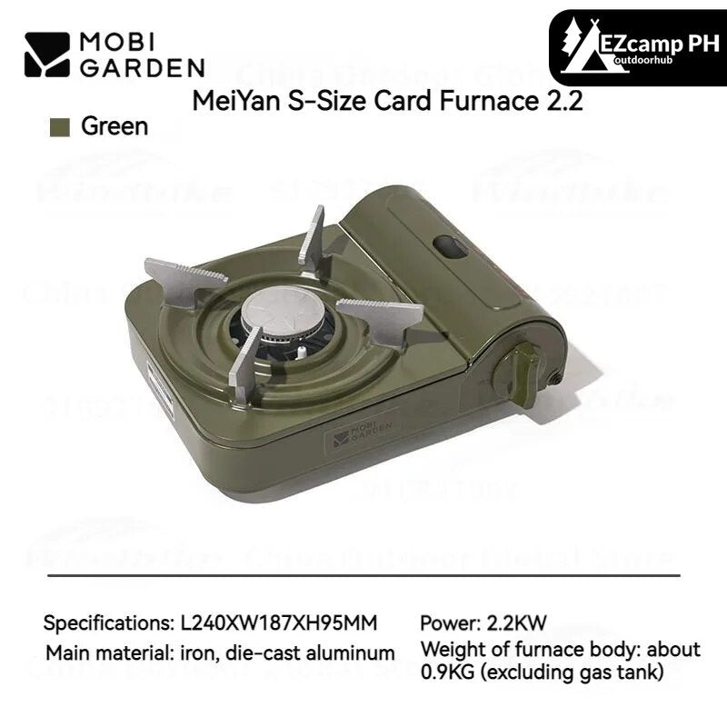 Mobi Garden MeiYan Small Butane Stove Camping Mini Portable Ultralight 2.2KW Firepower Standard Gas Fuel Nozzle Type Canister Cassette Outdoor Cooking Burner Black Mobigarden