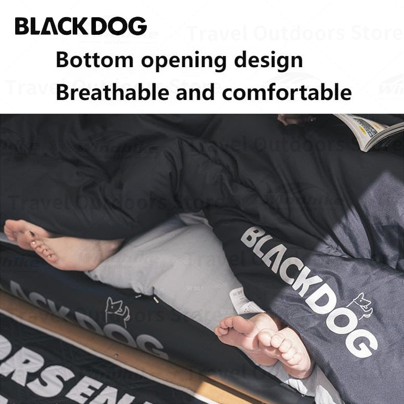 BLACKDOG by Naturehike Convertible Black Single and Double Envelope Sleeping Bag Thick Portable Camping Tent Bed Cover Mat Pad Quilt Multi-Function