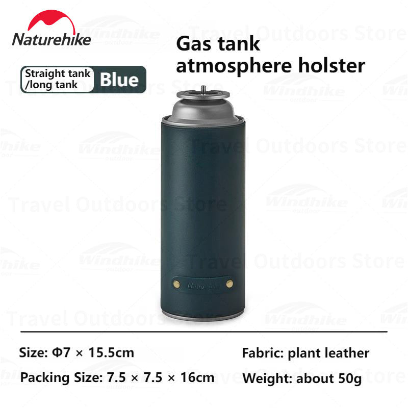 Naturehike Butane Tank Leather Cover Portable Lightweight 5 Styles Retro Gas Can Protective Cover Premium Texture Air Canister for Cassette Stove Bottle Wrap