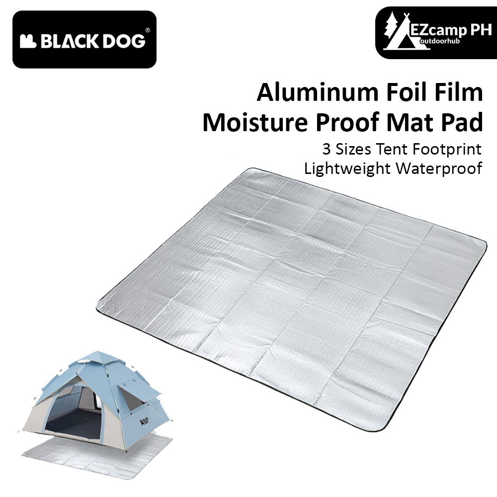 BLACKDOG Outdoor Camping Tent Ground Aluminum Foil Film Moisture Proof Folding Mat 3 Sizes Ultralight Floor  Matting Footprint Ground Sheet Pad Black Dog