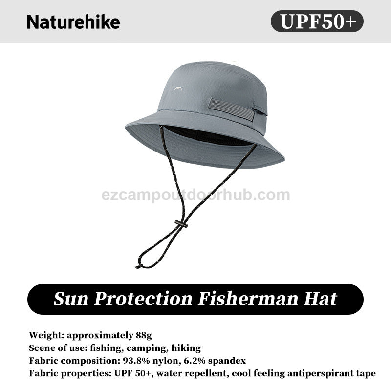Naturehike Sun Protection Fisherman Hat Portable Lightweight Bucket Caps Panama Hat Camping Hiking Anti-UV Sun Caps Fishing Trekking Water Resistant