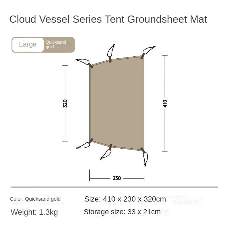 Naturehike Cloud Vessel Series Groundsheet Mat Camping Tent Add-on for Medium 3 Rods and Large 4 Rods Ground Sheet Bottom Pad Outdoor 300D Oxford Cloth Waterproof Footprint Nature Hike Addon M L