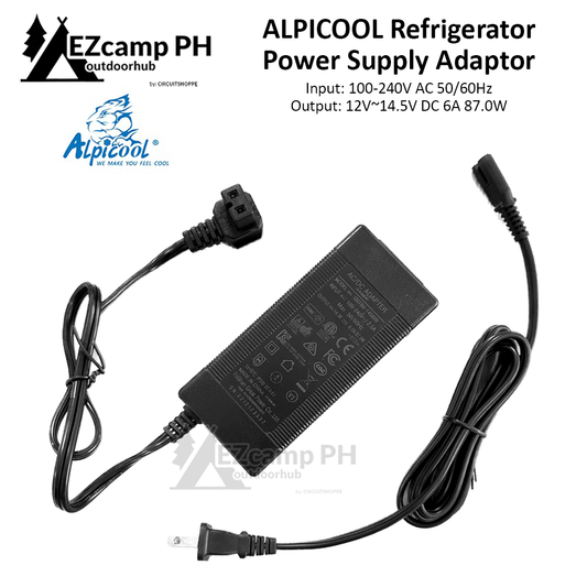 ALPICOOL Portable Refrigerator Power Supply Adaptor 100V-240V AC to12V 14.5V DC 6A 87W AC DC Ref Fridge Home Wall Adapter Original Replacement Spare